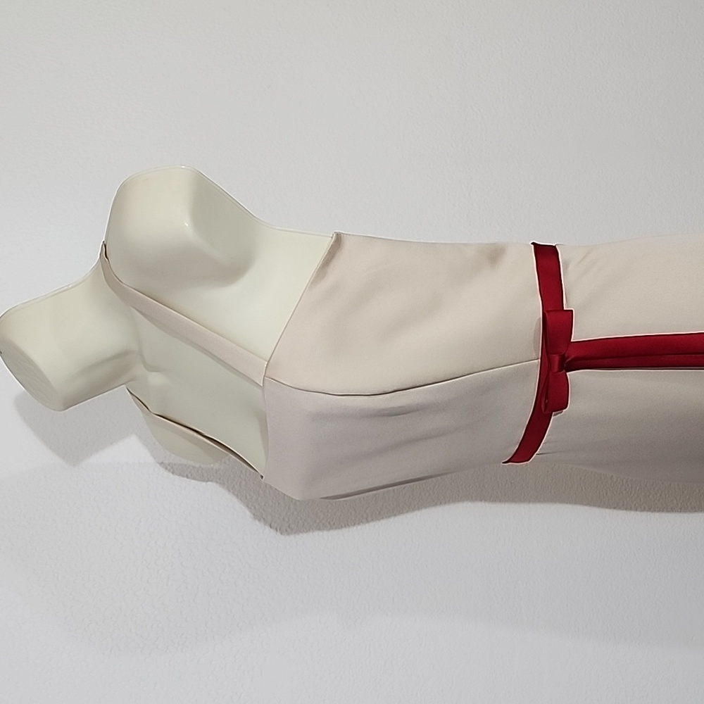 Forever Yours Dress Vintage 90s with Bow Cream Size 8 - Picture 7 of 12